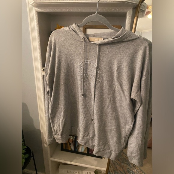 Michael Kors Tops - Michael Kors Studded Logo Hoodie Medium